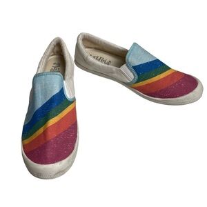 Mad Love rainbow Pride white loafers Flats